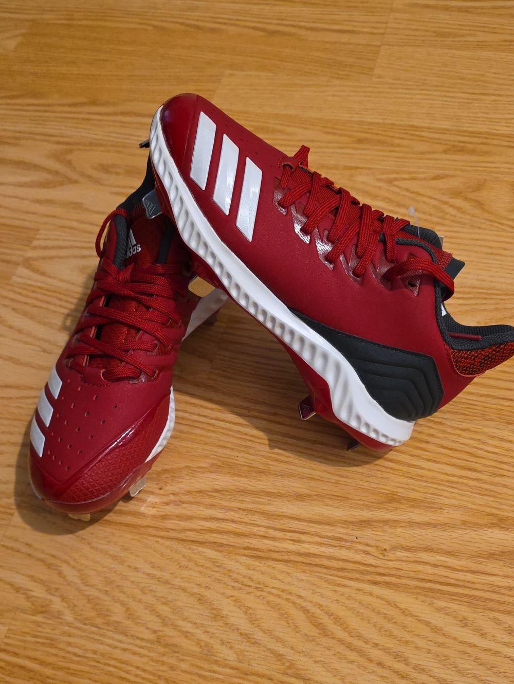 adidas Red and White Icon Bounce Womans Cleats